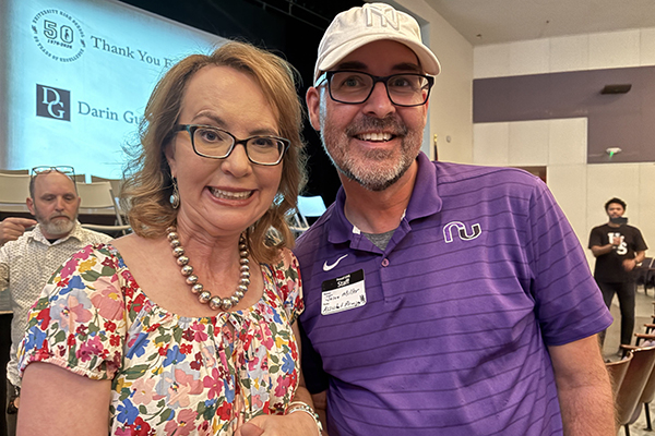 Hall of Fame recipient Gabby Giffords photo with AP Jason Miller